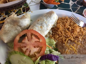 Burrito plate at Tio's Tacos
